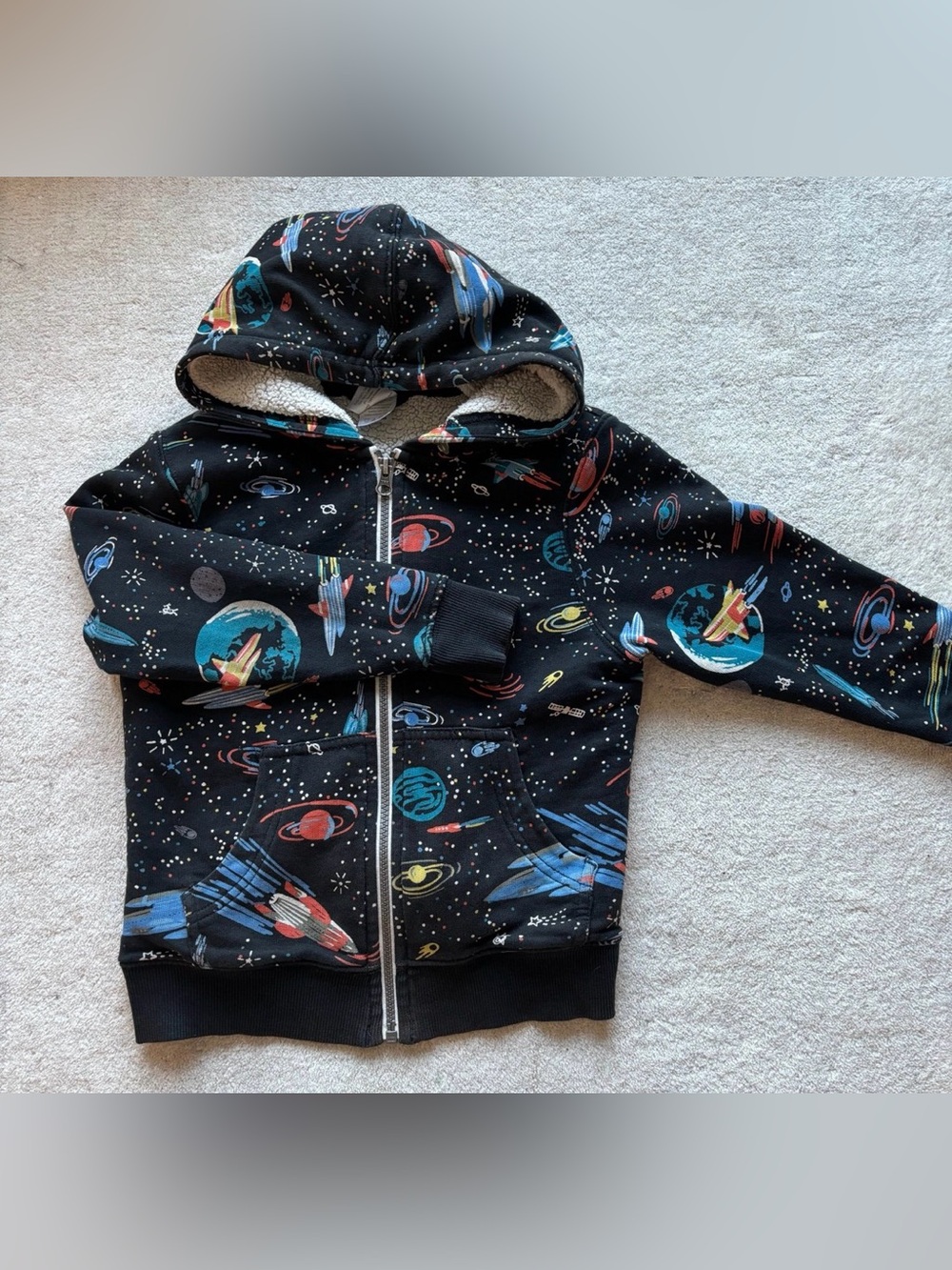 Hanna Andersson space Sherpa hoodie